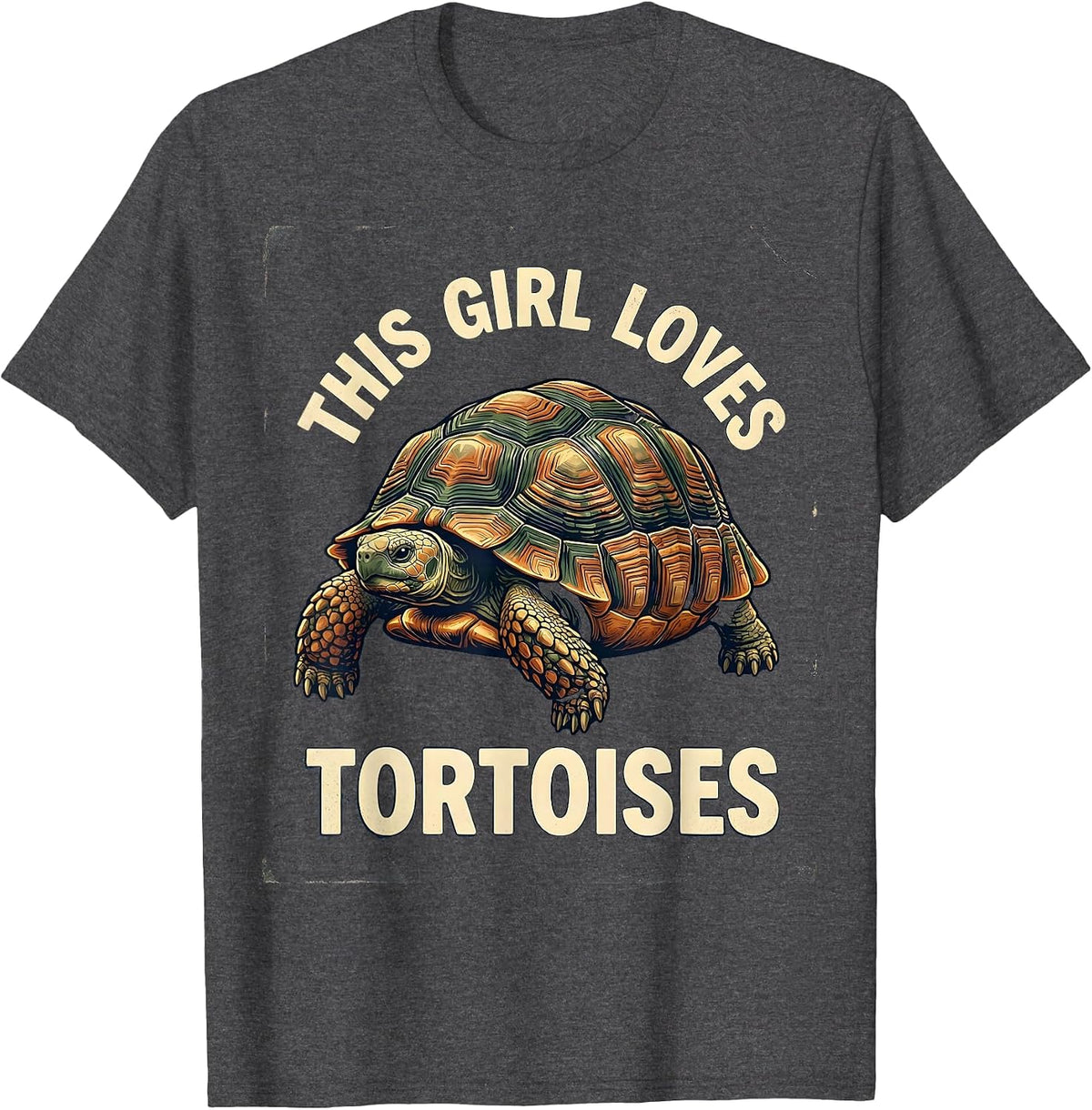 This Girl Loves Tortoises Vintage Tortoise Lover Gift T-Shirt - Dark Heather Grey