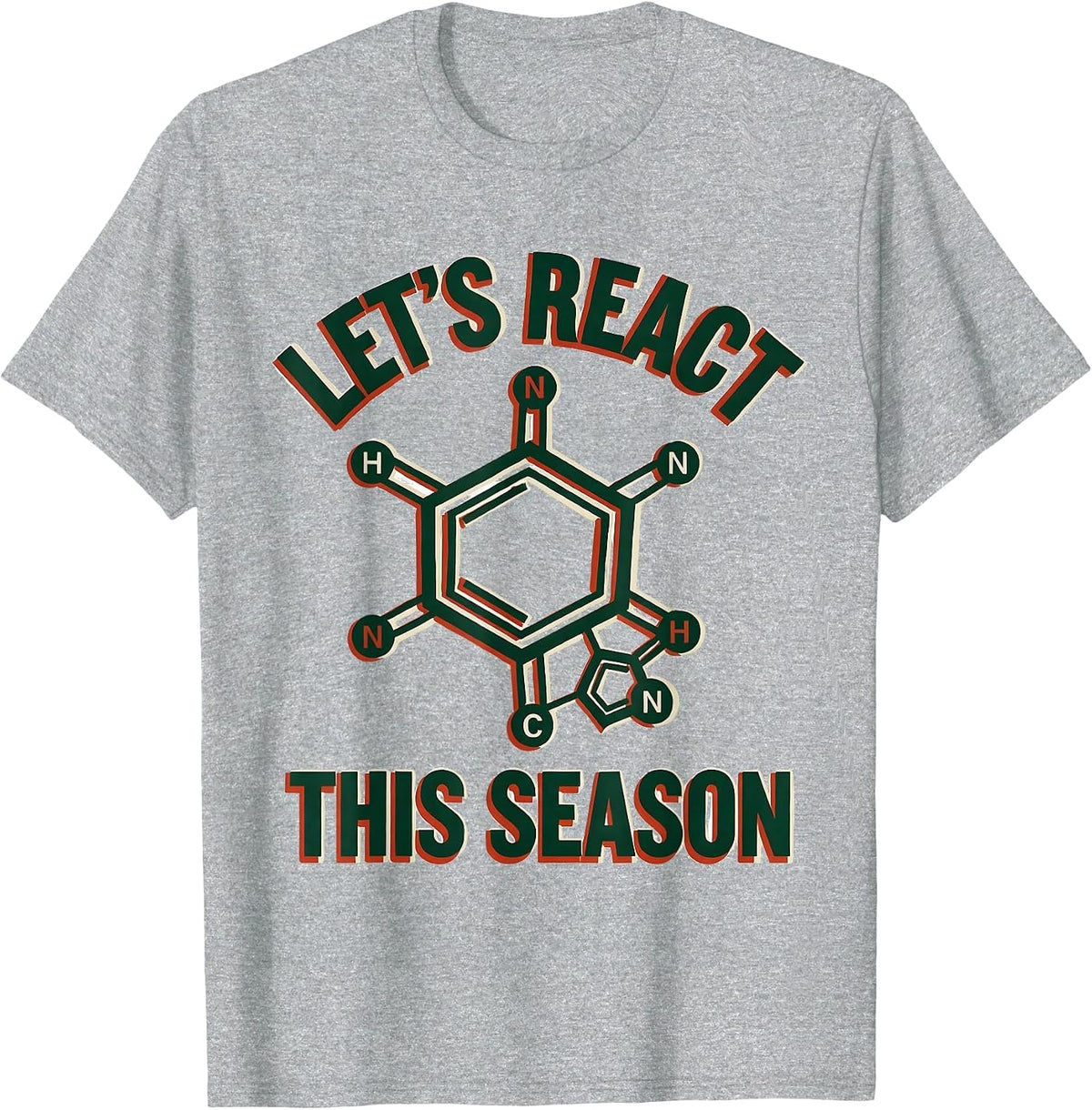 Men's Let's React This Season Funny Science Chemistry Nerd Humor T-Shirt - Heather Grey