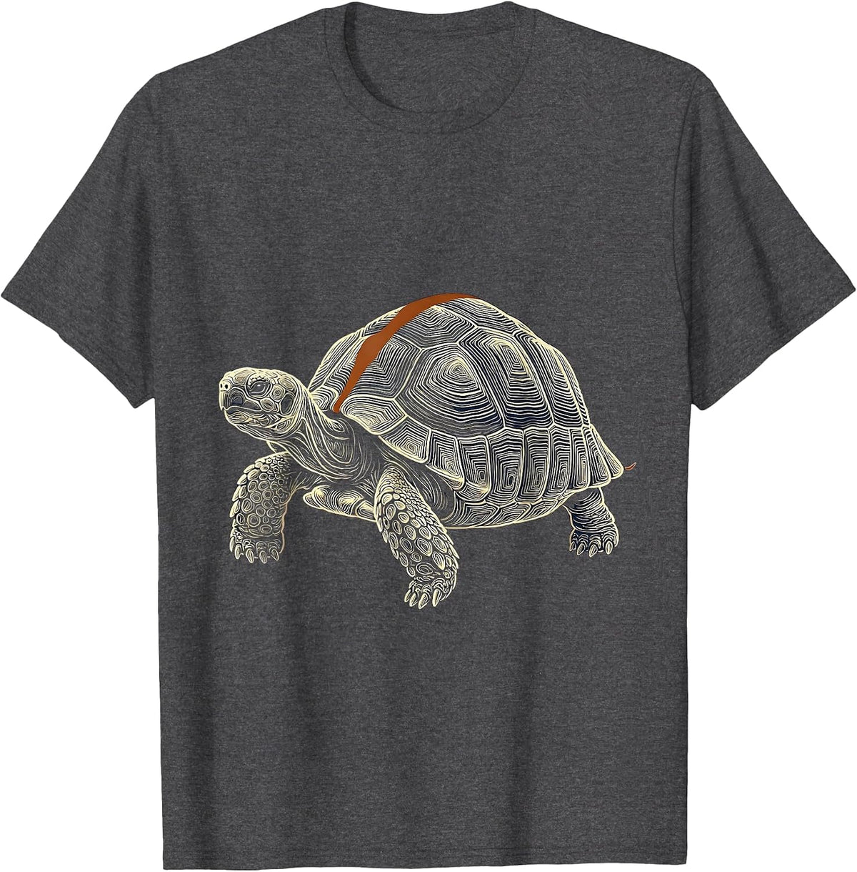 Tortoise Contour Art Turtle Lover Gift T-Shirt - Dark Heather Grey