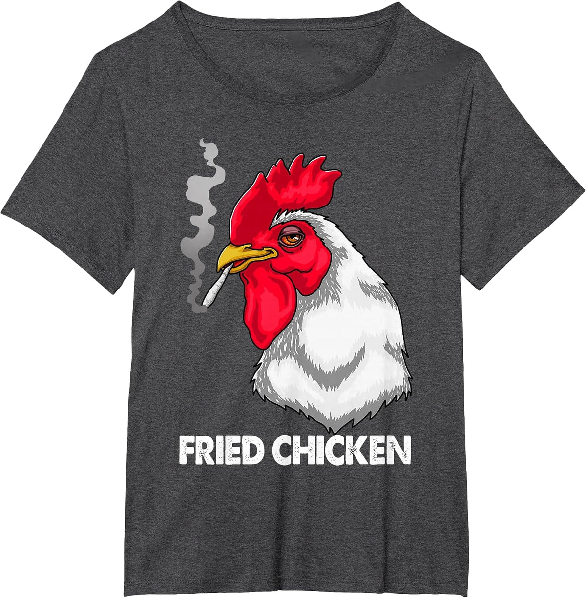 Funny Fried Smoking Chicken Tee Shirt Flock Boss Women T-Shirt - Dark Heather Grey