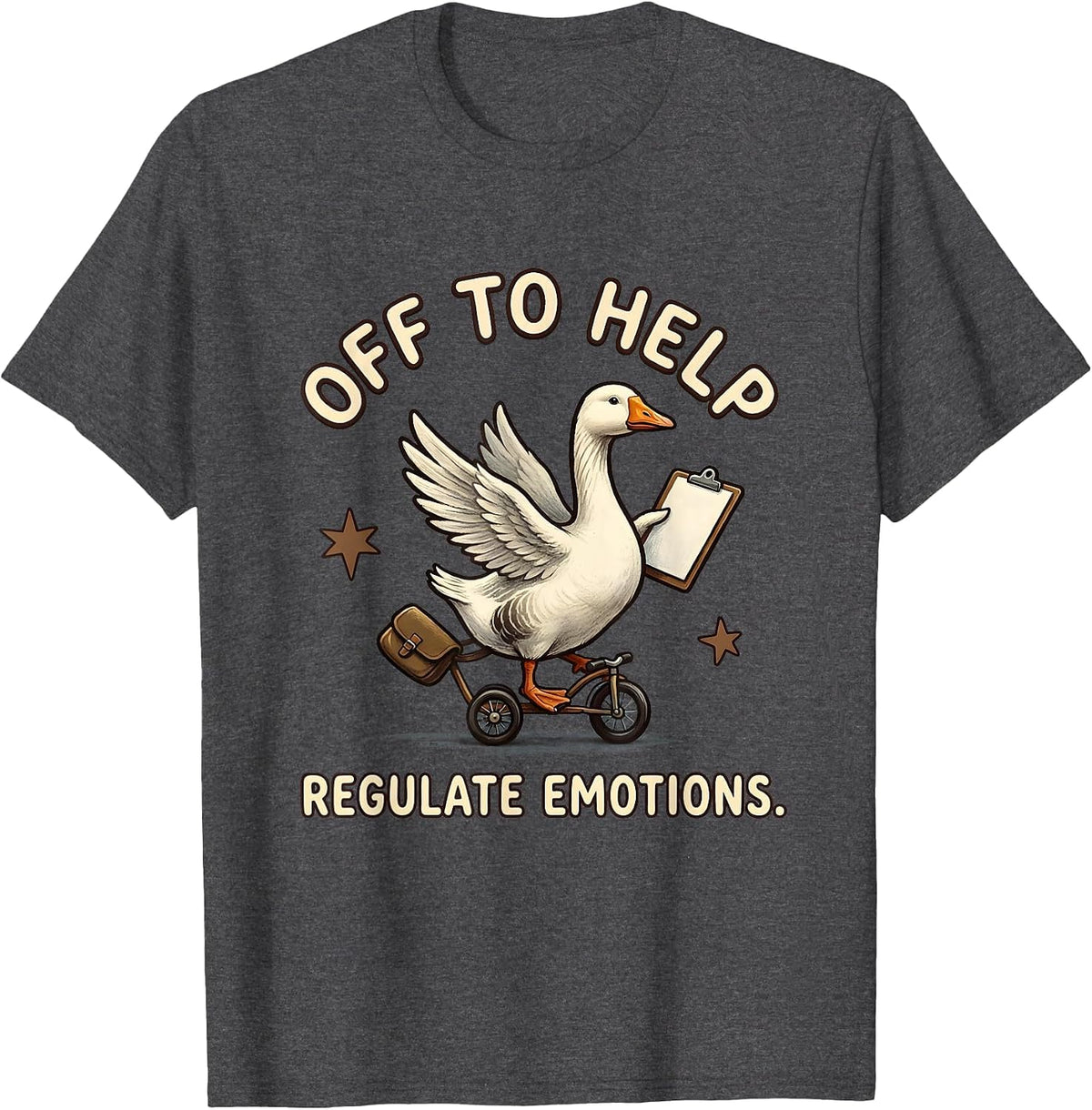 Men's Off To Help Regulate Emotions Funny Mental Health Counselor T-Shirt - Dark Heather Grey