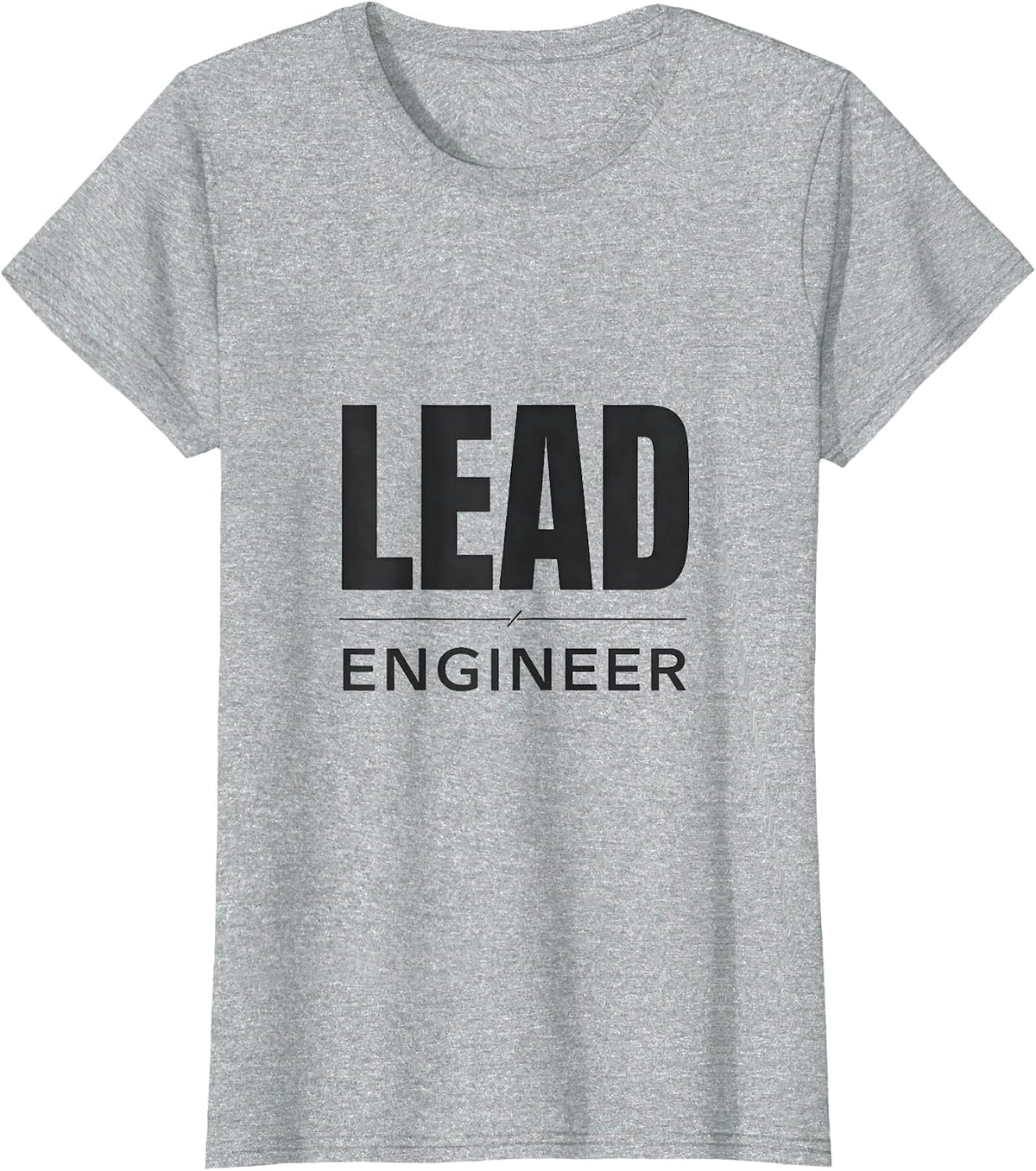 Lead Engineer Minimalist Train Enthusiast Deadpan Humor T-Shirt - Heather Grey