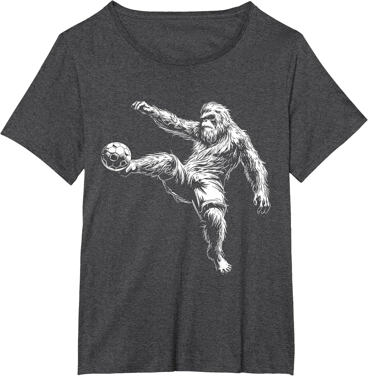 Soccer Bigfoot Sasquatch Funny Soccer Player T-Shirt - Dark Heather Grey