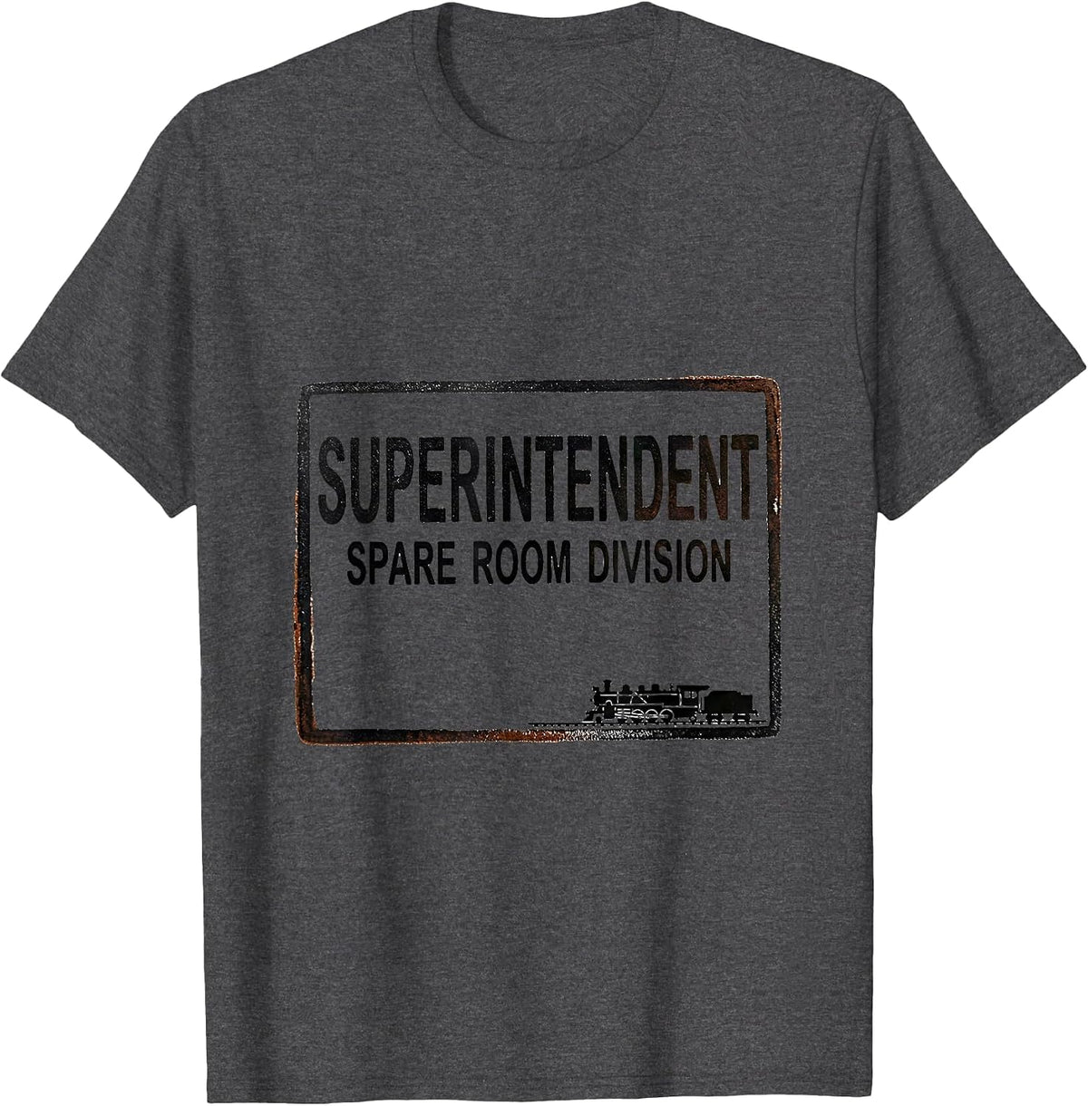 Superintendent Spare Room Division Vintage Steam Train T-Shirt - Dark Heather Grey