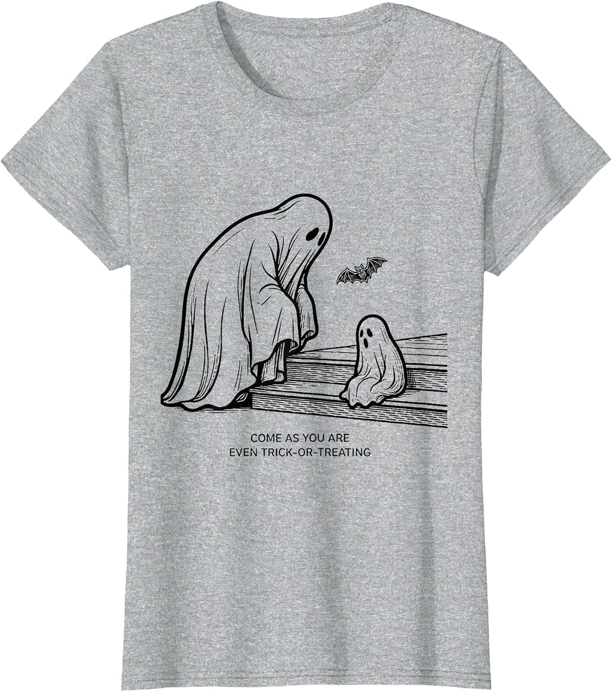 Come As You Are, Even Trick-Or-Treating Mental Health T-Shirt - Heather Grey