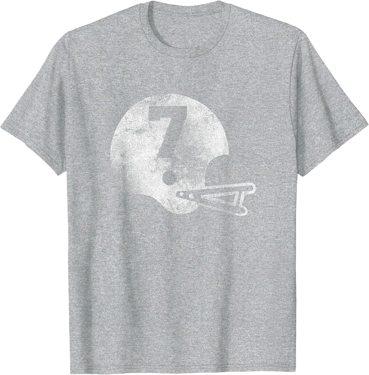 Vintage Football Jersey Number 7 T-Shirt Player Number T-Shirt - Heather Grey
