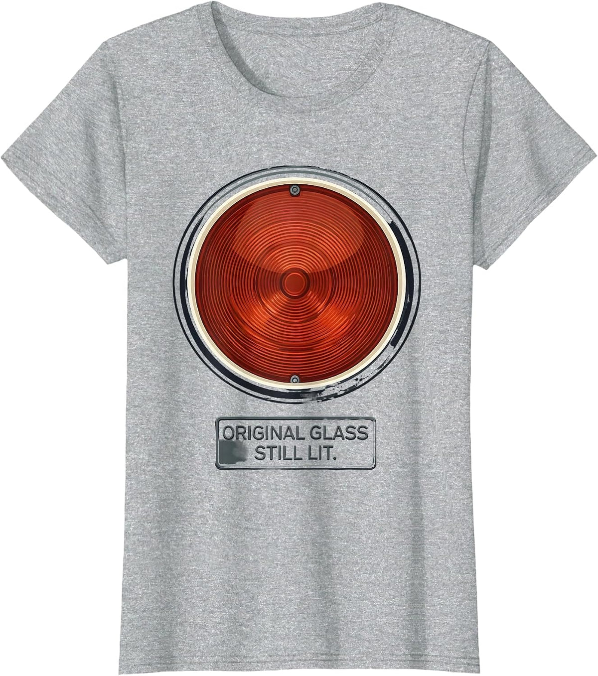 Original Glass Still Lit Funny Classic Car Guy Deadpan Humor T-Shirt - Heather Grey