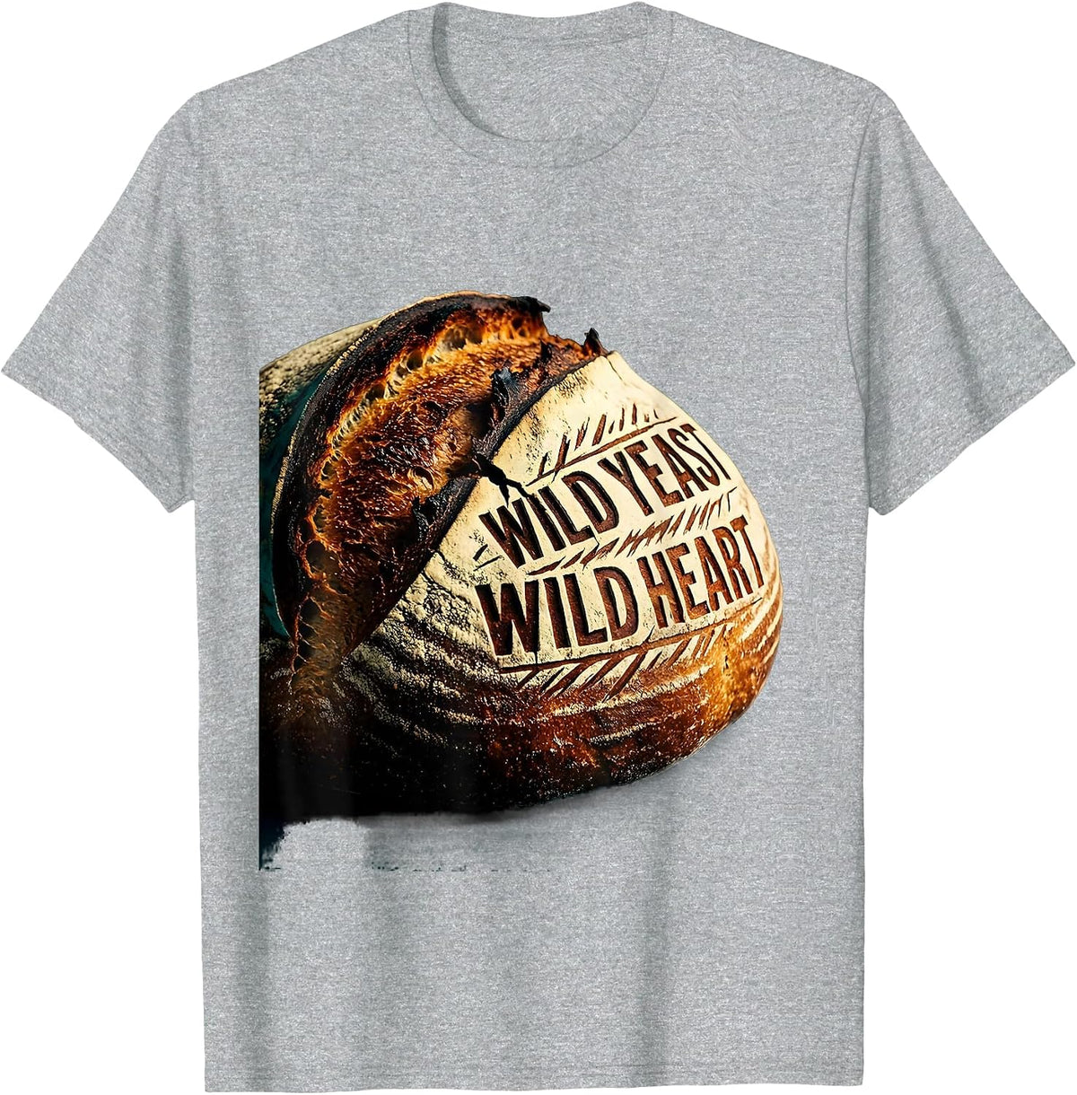 Men's Wild Yeast Wild Heart Sourdough Baker Design T-Shirt - Heather Grey