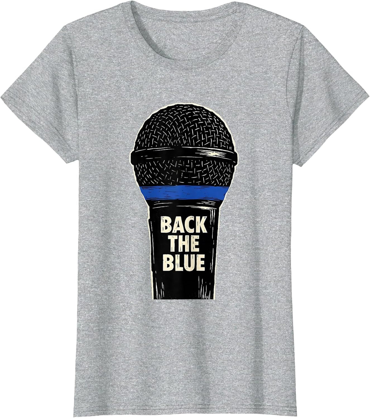 Back The Blue Thin Blue Line Police Support Law Enforcement T-Shirt - Heather Grey