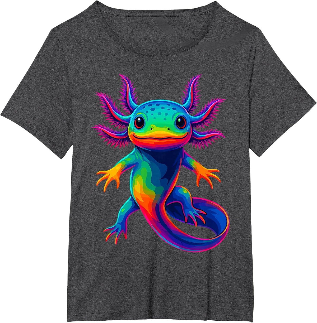 Axolotl Beautiful Colorful Kawaii Axolot T-Shirt - Dark Heather Grey