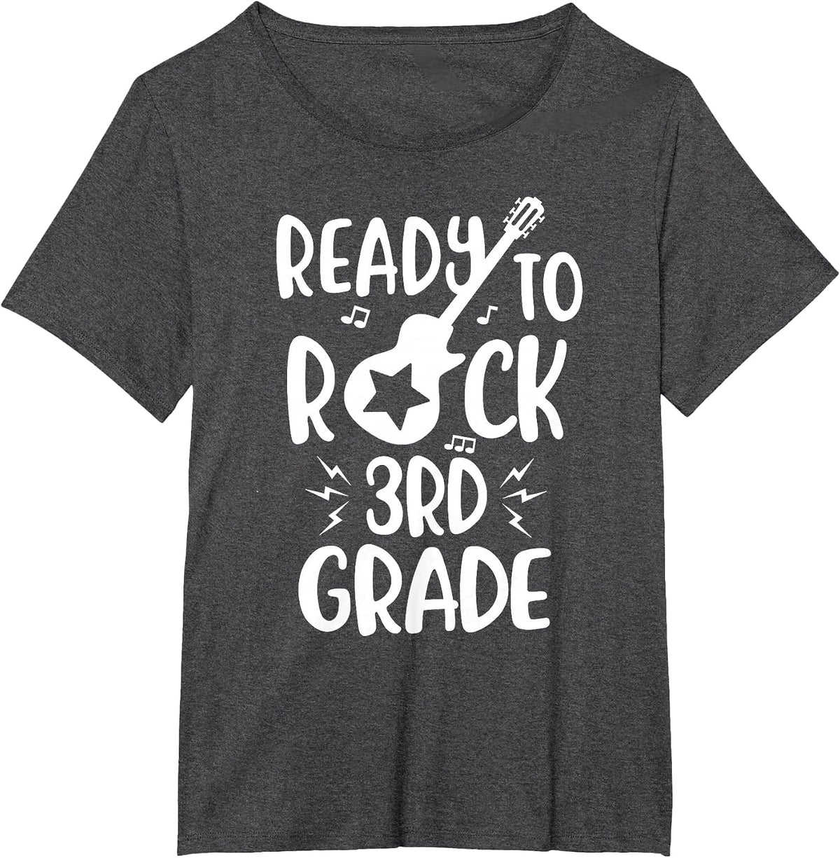 Ready to Rock Third Grade T-Shirt Student and Teacher T-Shirt - Dark Heather Grey