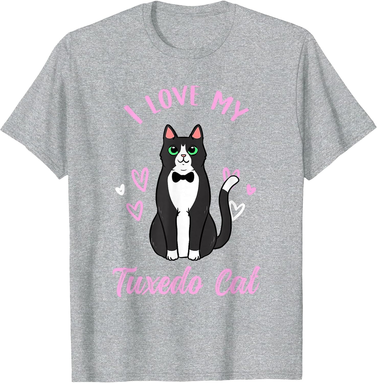 I Love My Tuxedo Cat T-Shirt - Heather Grey
