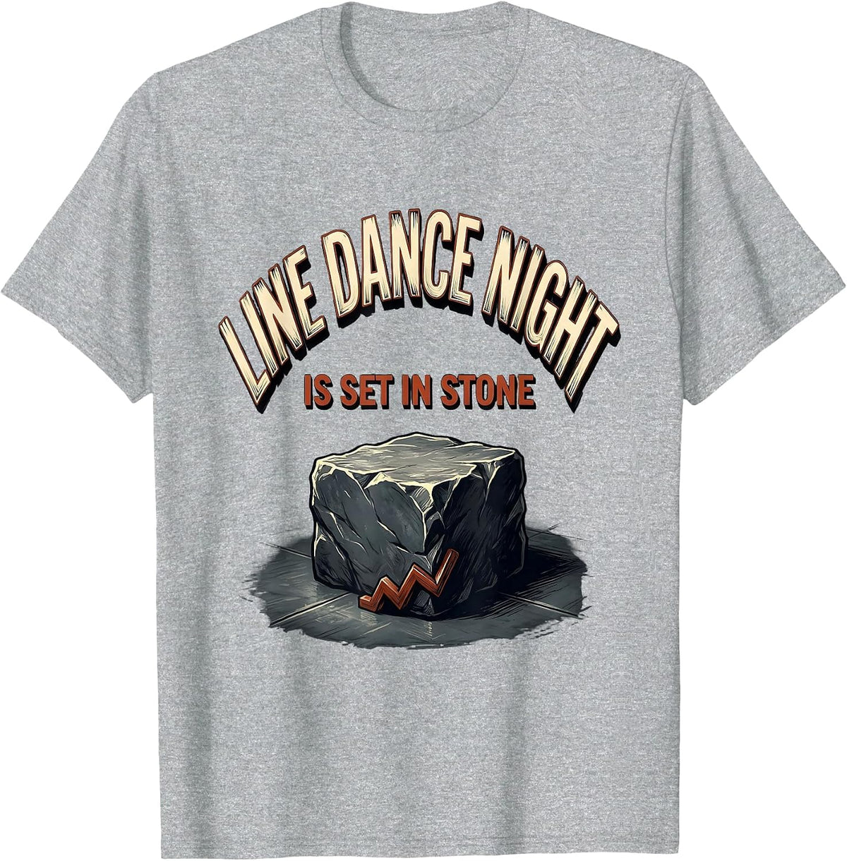 Men's Line Dance Night Is Set In Stone Funny Line Dancer Humor T-Shirt - Heather Grey