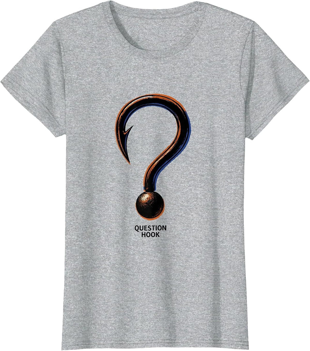 Question Hook Funny Grammar Teacher English Punctuation T-Shirt - Heather Grey
