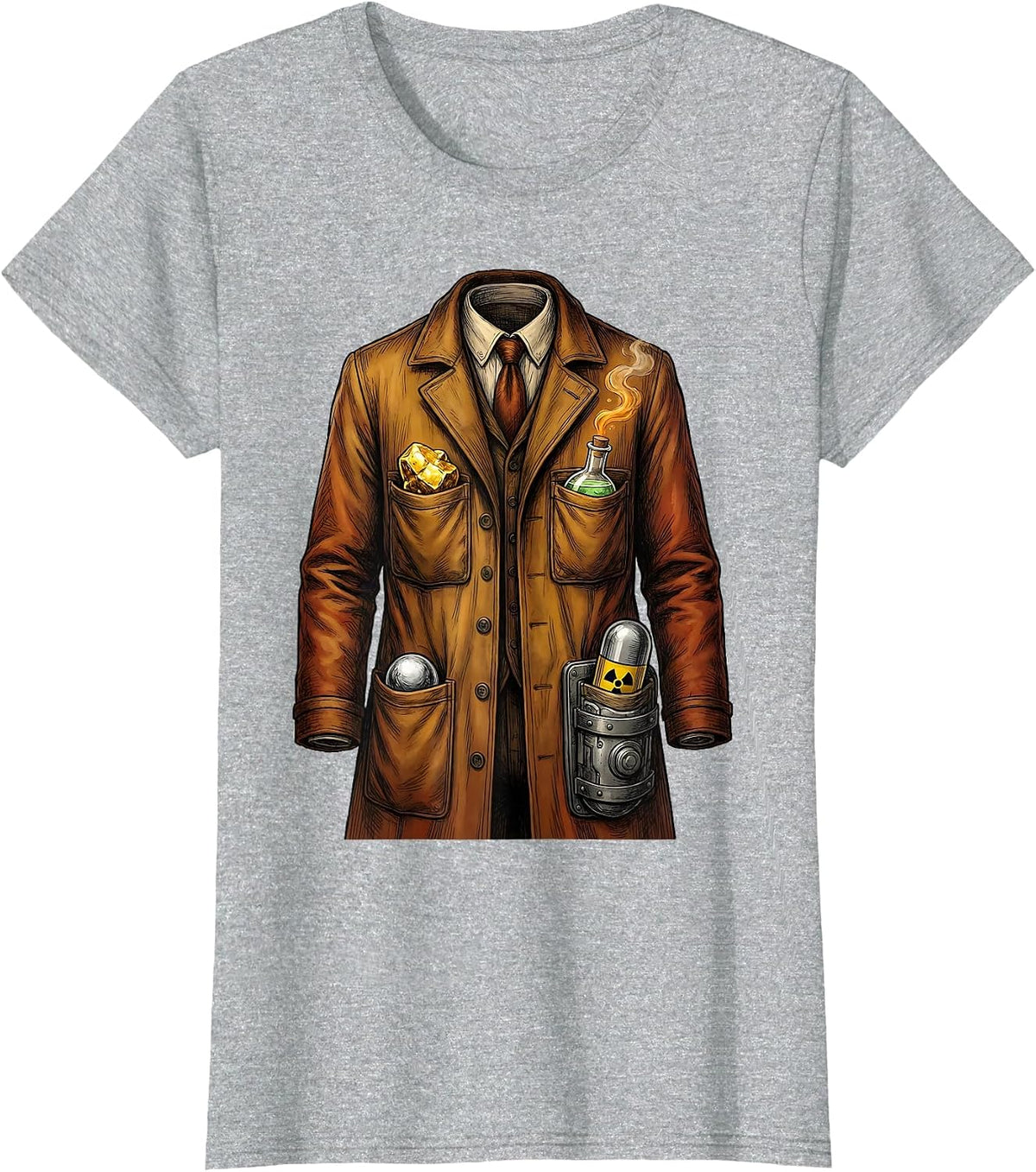Storybook Laboratory Coat Science Humor Teacher Gift T-Shirt - Heather Grey