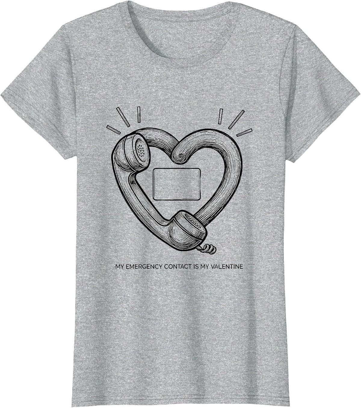 Women's My Emergency Contact Is My Valentine Funny First Responder T-Shirt - Heather Grey