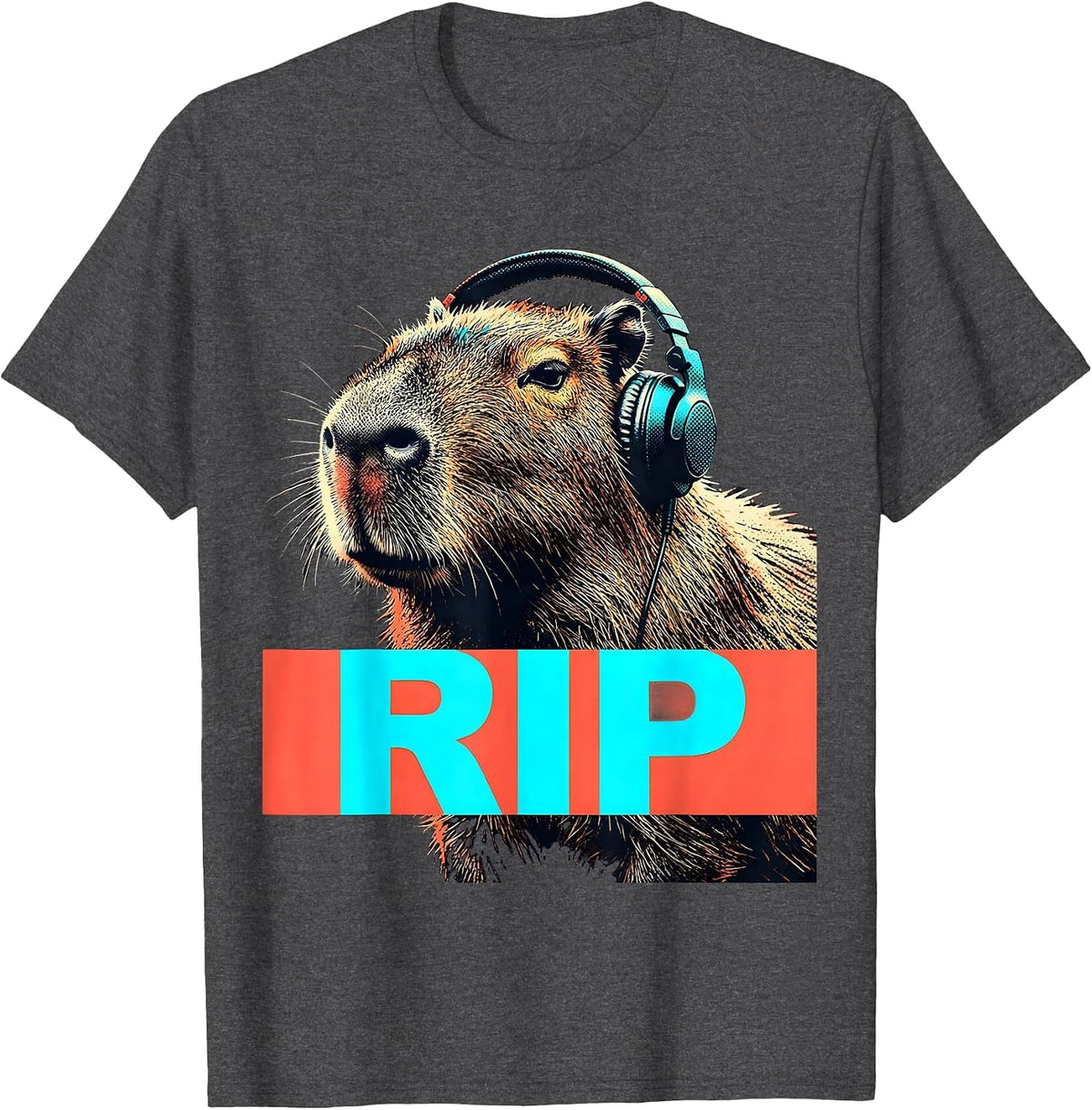 RIP Capybara Gamer Meme Humor Funny Gaming Gift T-Shirt - Dark Heather Grey
