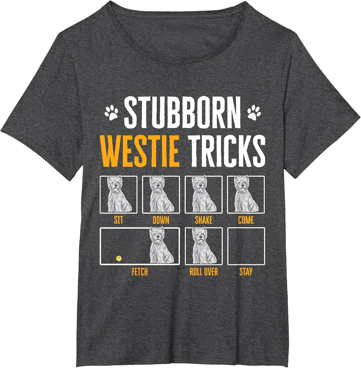 Westie Dog West Highland White Terrier T-Shirt - Dark Heather Grey