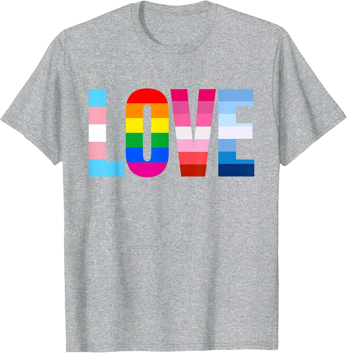 LGBT Pride Rainbow LGBTQ Love T-Shirt - Heather Grey