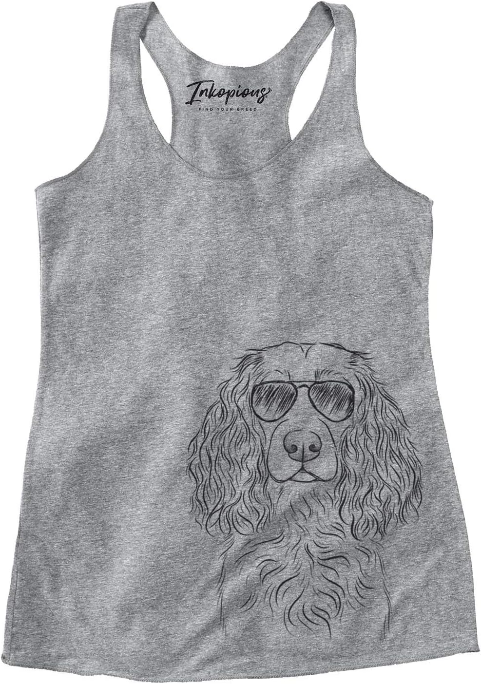Aviator Landry the Boykin Spaniel Dog Triblend T-Shirt - Grey Racerback