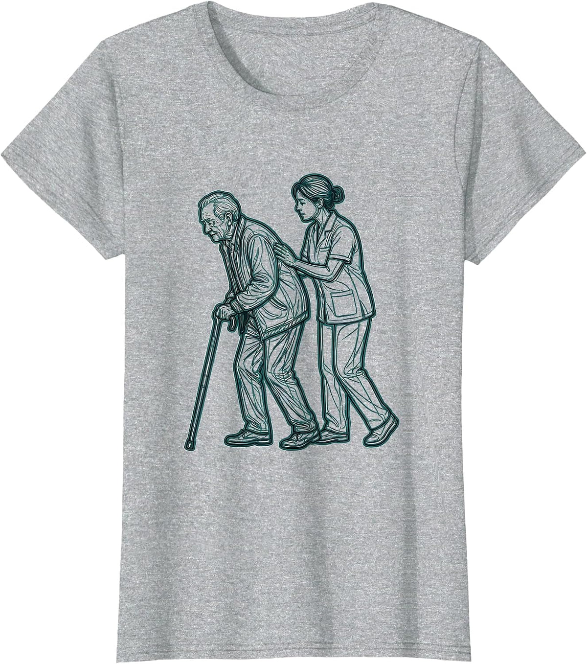 Occupational Therapy Elder Care Support Graphic T-Shirt - Heather Grey
