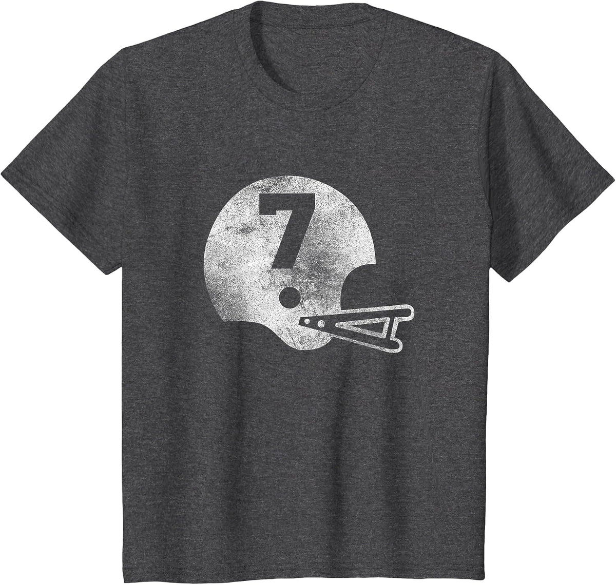 Vintage Football Jersey Number 7 T-Shirt Player Number T-Shirt - Dark Heather Grey
