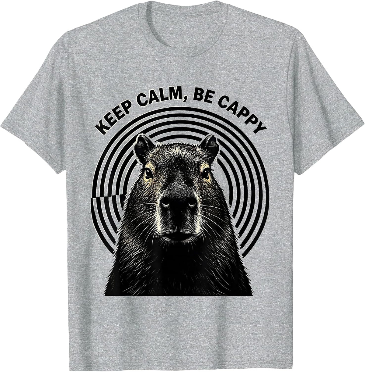 Men's Keep Calm Be Cappy Funny Capybara Meme Animal Humor T-Shirt - Heather Grey