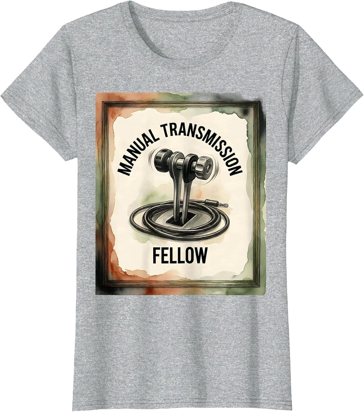 Women's Manual Transmission Fellow Funny Car Guy Mechanic Stick T-Shirt - Heather Grey