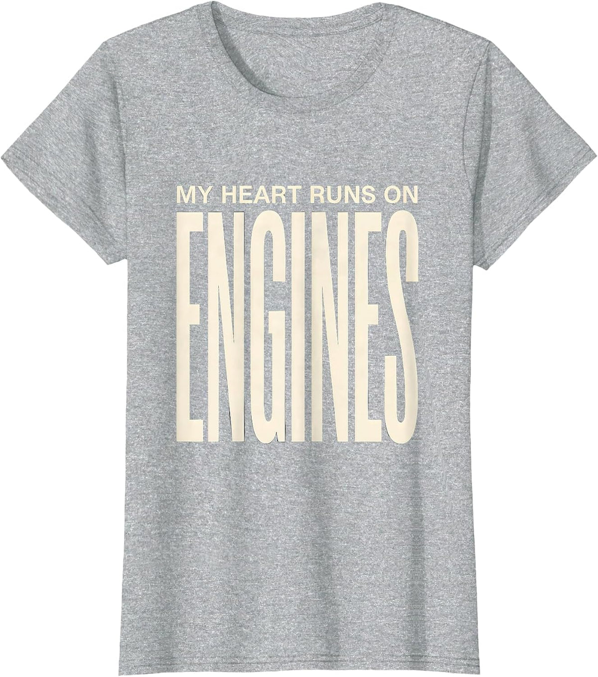My Heart Runs On Engines Funny Car Guy Auto Mechanic Gift T-Shirt - Heather Grey