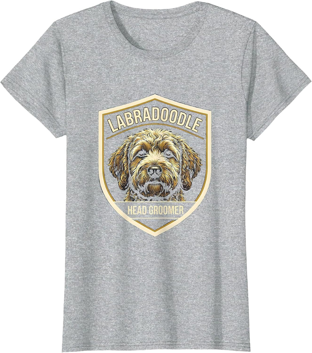 Labradoodle Head Groomer Funny Doodle Dog Owner Humor T-Shirt - Heather Grey