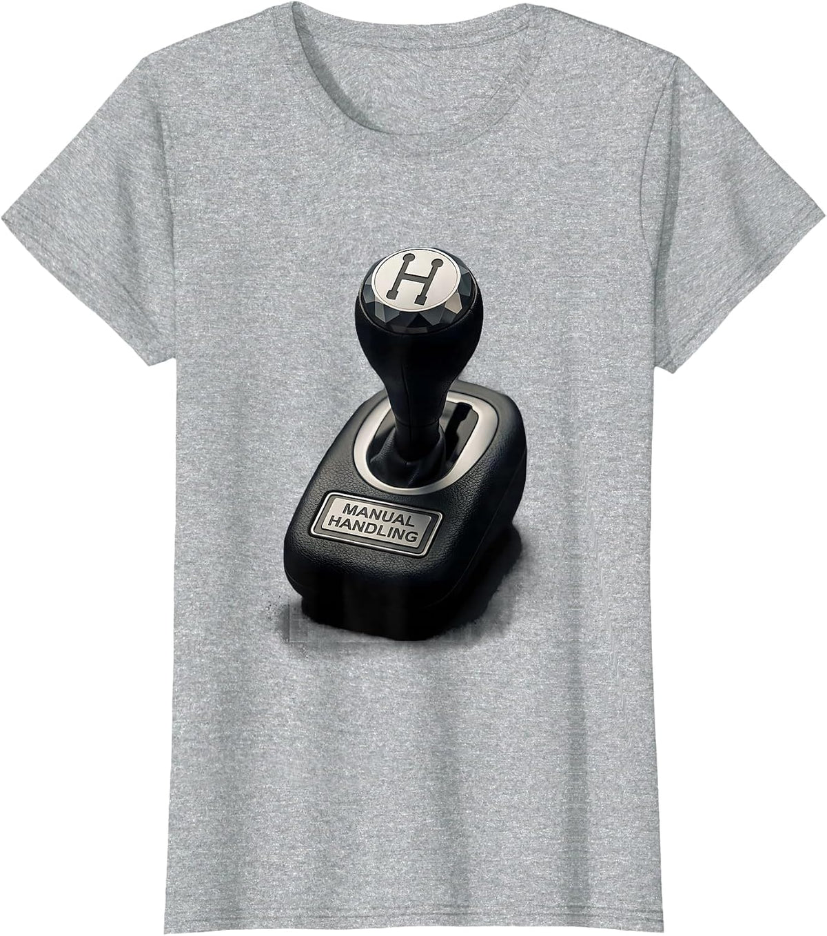 Manual Handling Minimalist Manual Transmission Car T-Shirt - Heather Grey