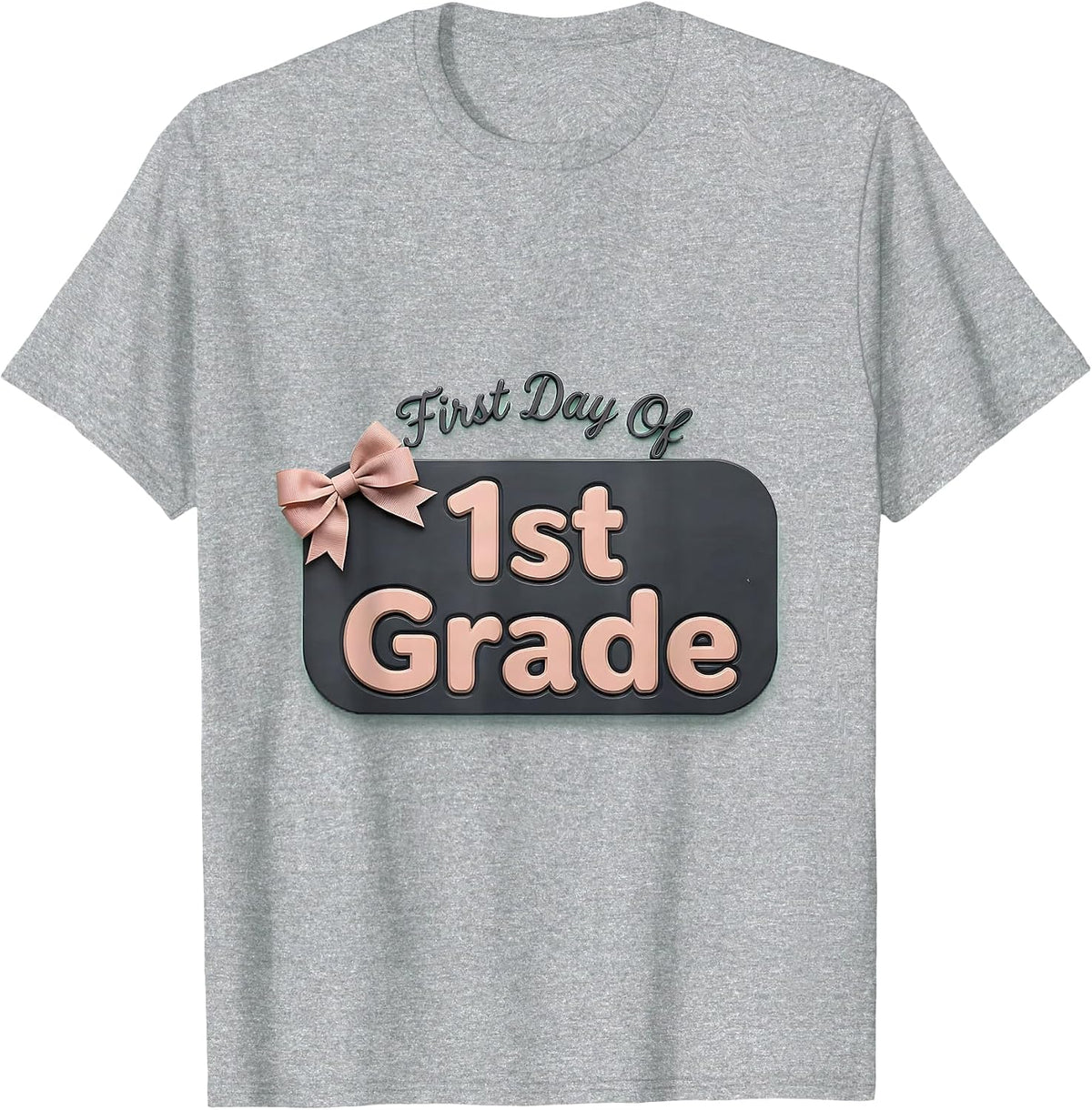 Men's First Day Of 1st Grade Girly Coquette Bow Back To School T-Shirt - Heather Grey