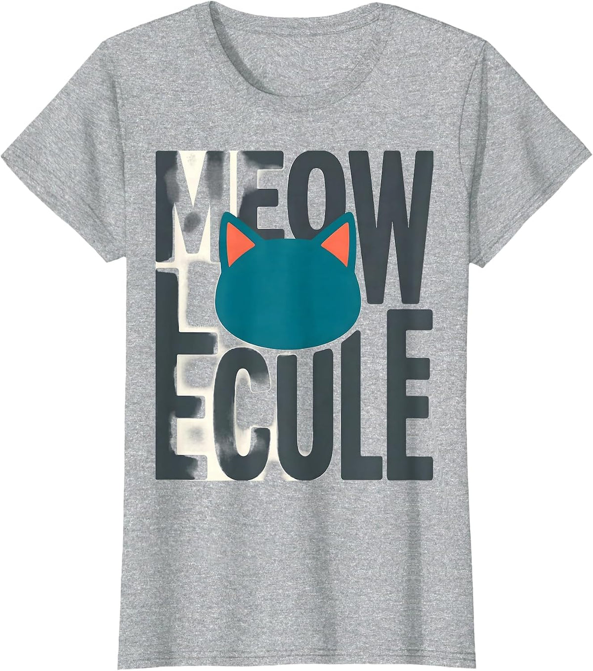 Women's Meowlecule Funny Science Cat Teacher Student Pun T-Shirt - Heather Grey