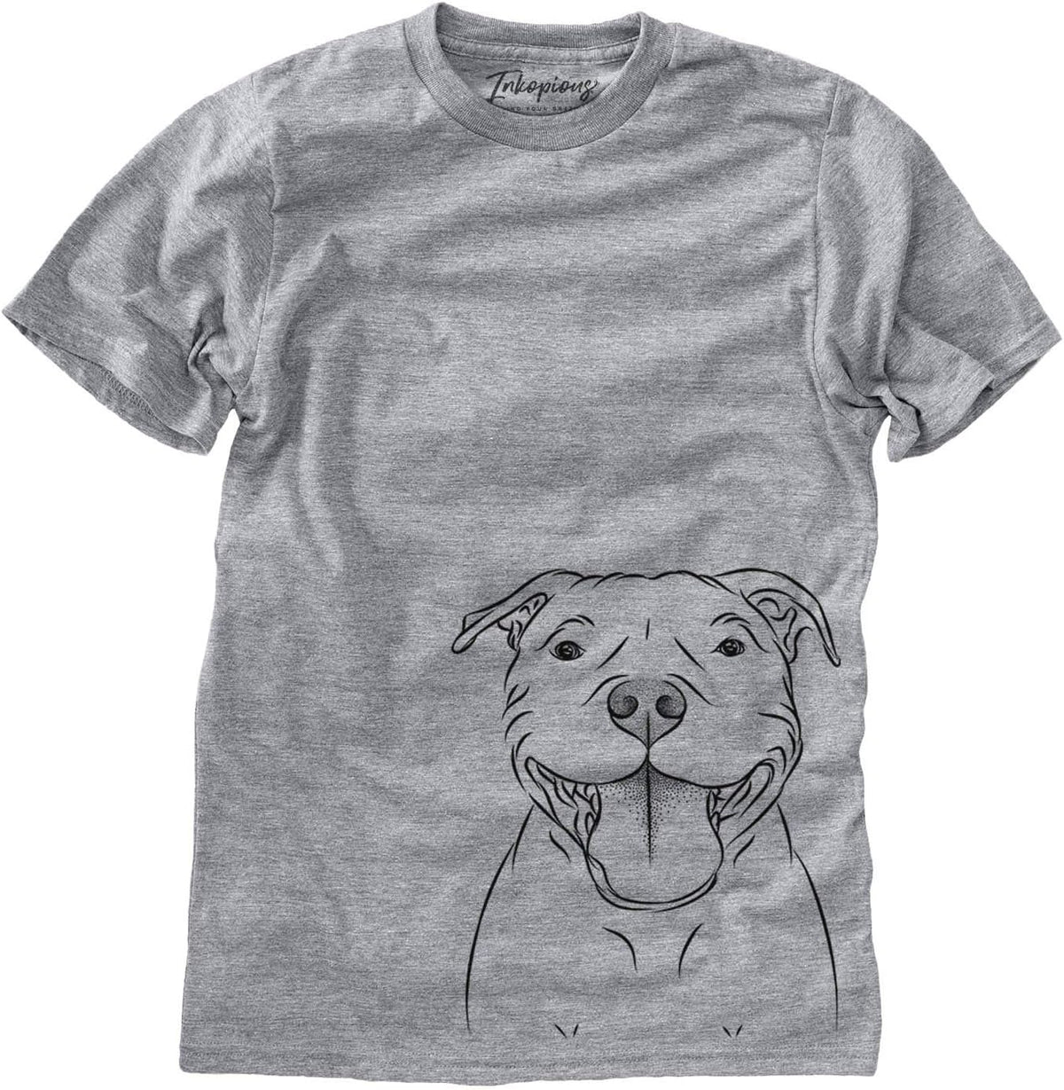 Bare Wafer the Staffordshire Bull Terrier Dog Triblend T-Shirt - Unisex Grey Crew Neck