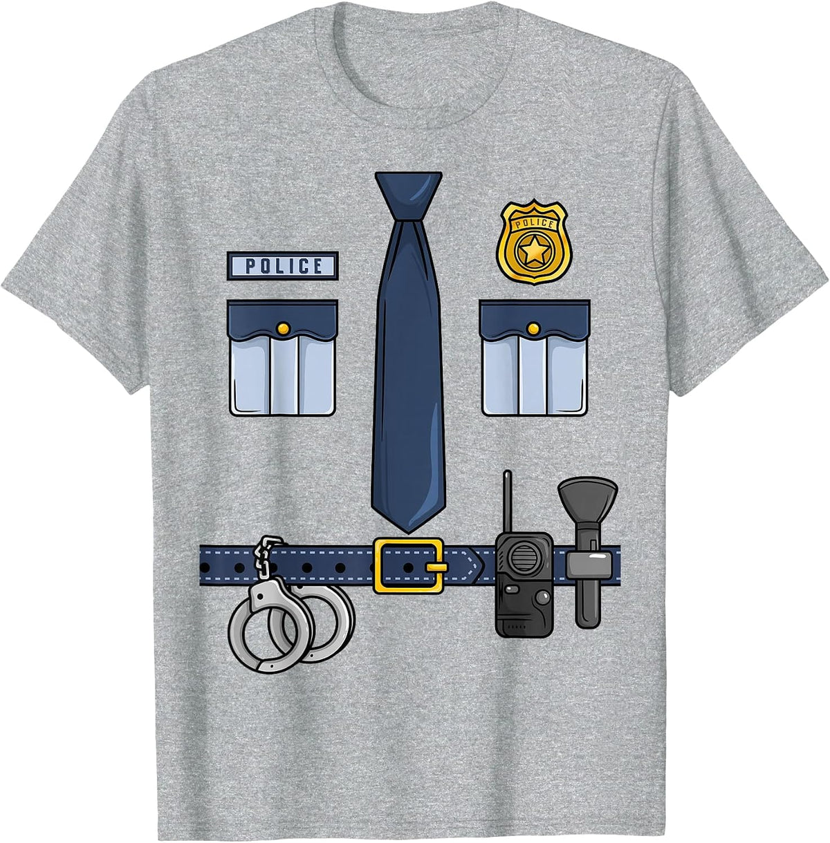 Halloween Policeman Costume Halloween Police Officer Costume T-Shirt - Heather Grey