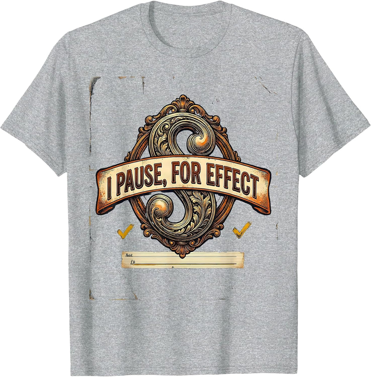 Men's I Pause For Effect Funny Grammar Teacher Vintage English T-Shirt - Heather Grey