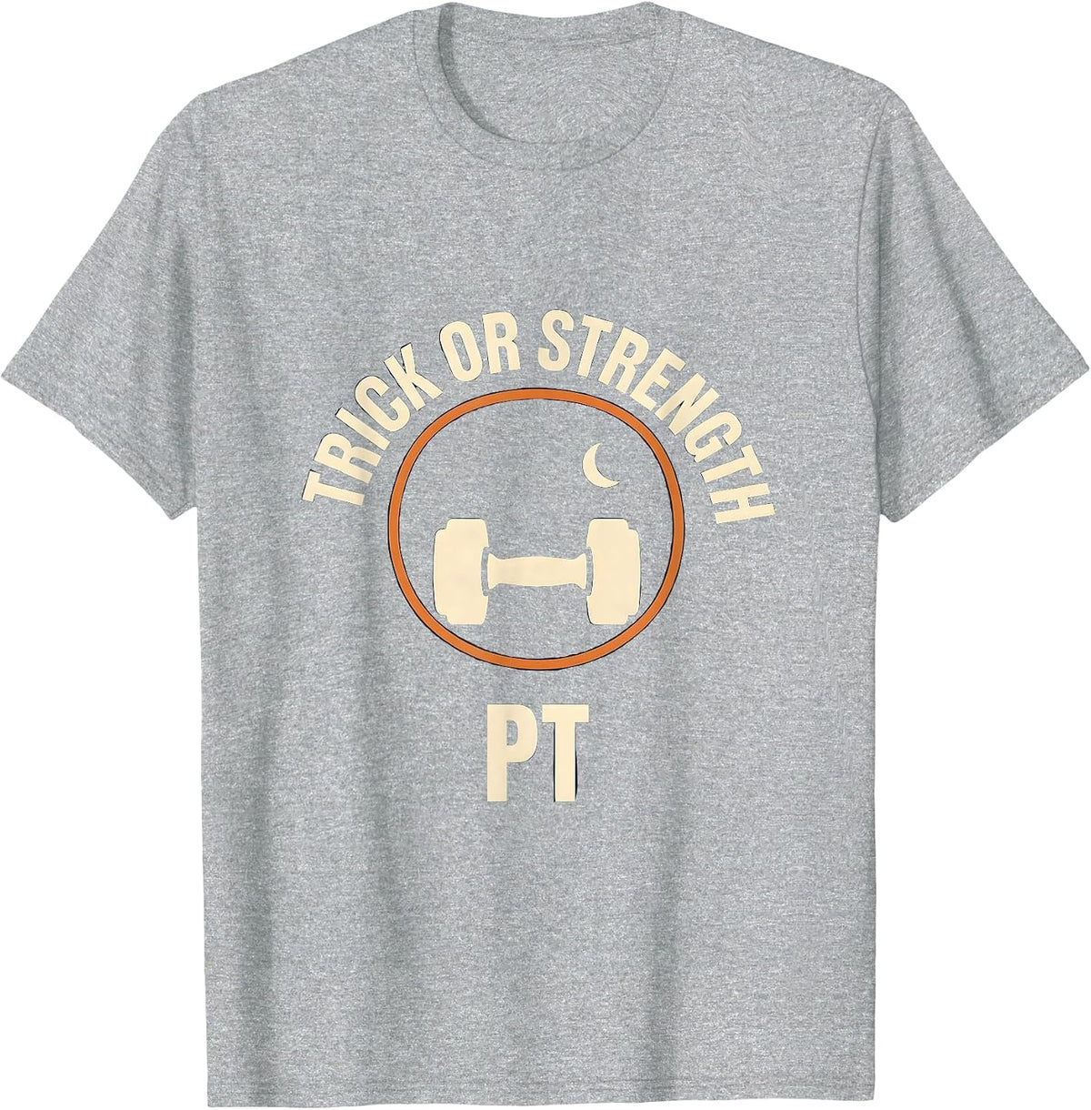 Men's Trick Or Strength PT Minimalist Physical Therapy Halloween T-Shirt - Heather Grey