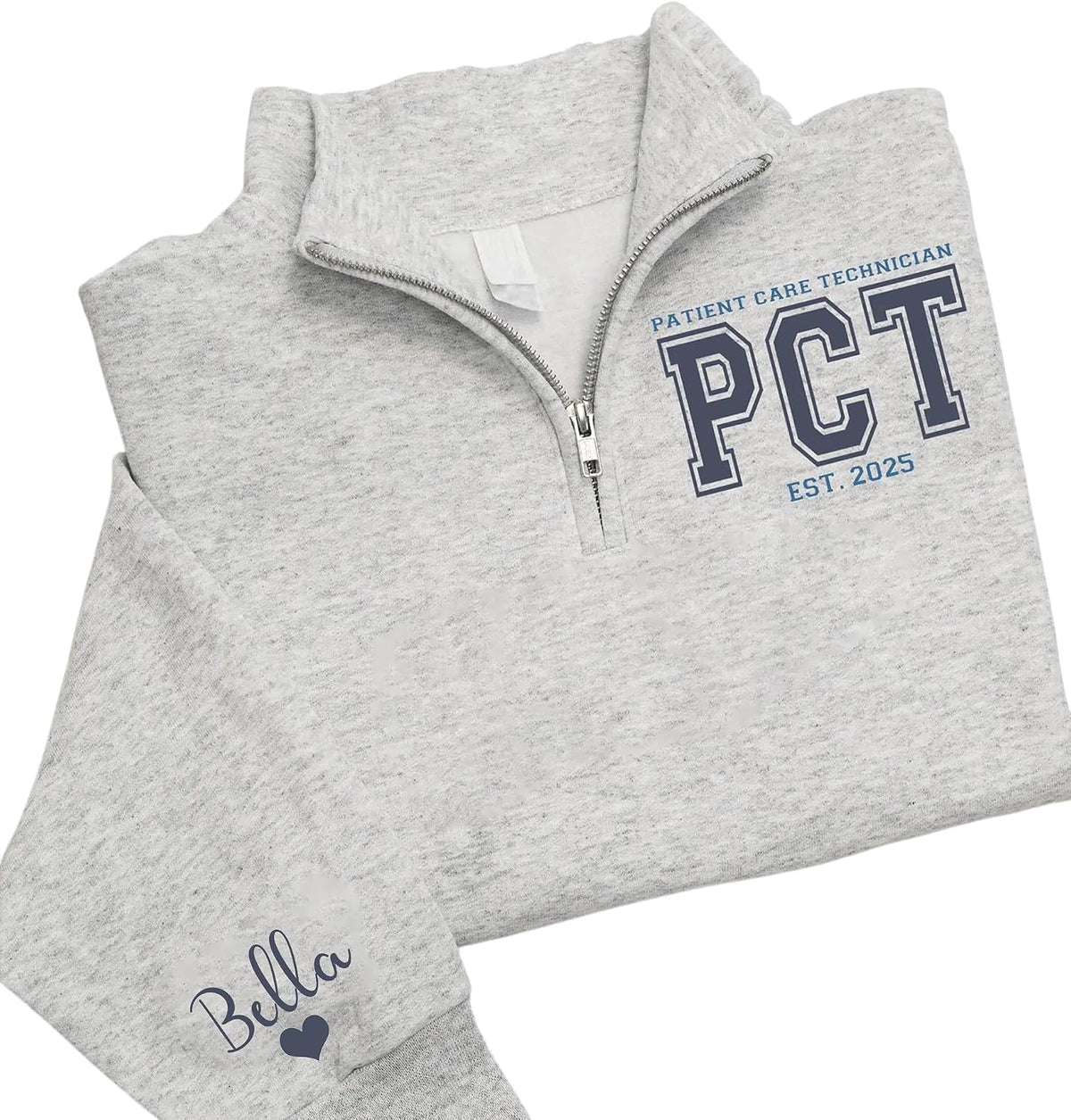 Custom Profession Quarter Zip Sweatshirt, Personalized Work Shirt for Professionals - Patient Care Technician