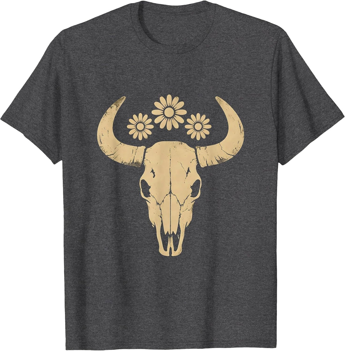 Men's Barrel Racing Cowgirl Full Gallop Western Design T-Shirt - Dark Heather Grey