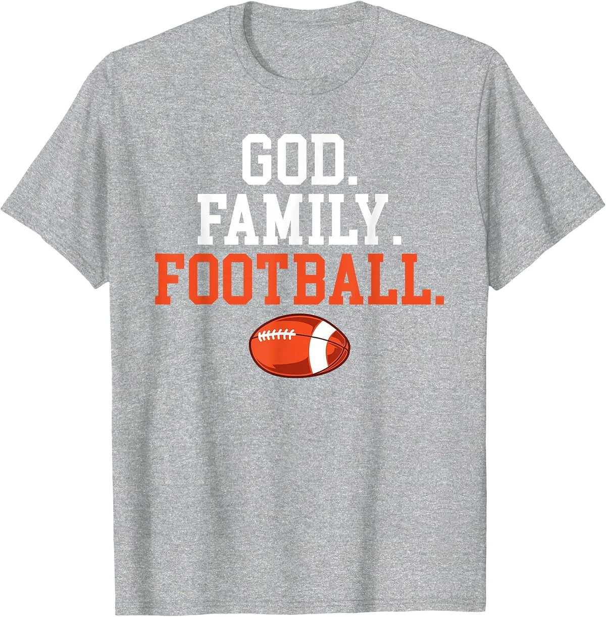 God Family Football Footballer T-Shirt - Heather Grey