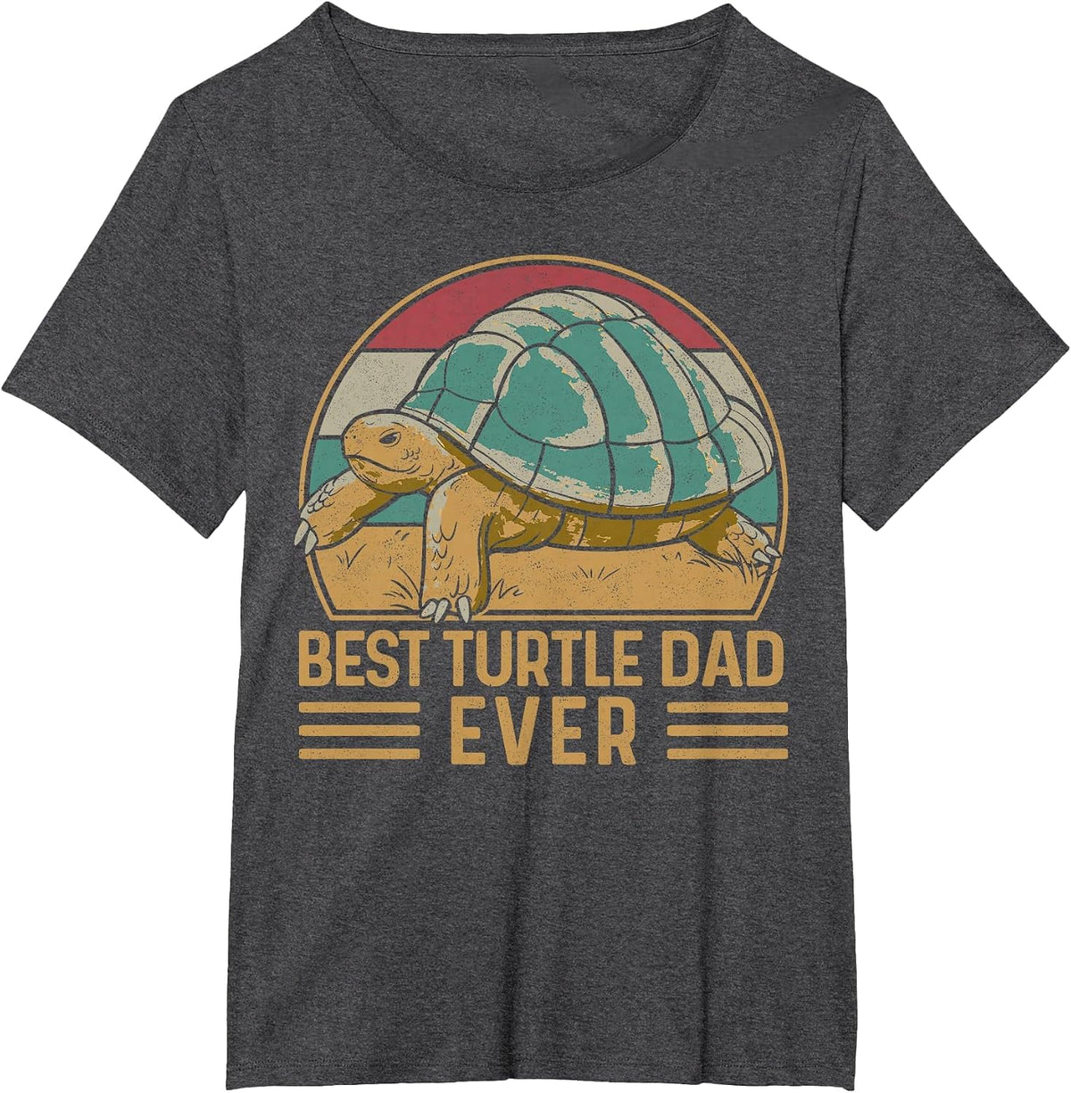 Sea Turtle Tortoise Dad Retro Vintage Best Turtle Dad Ever T-Shirt - Dark Heather Grey