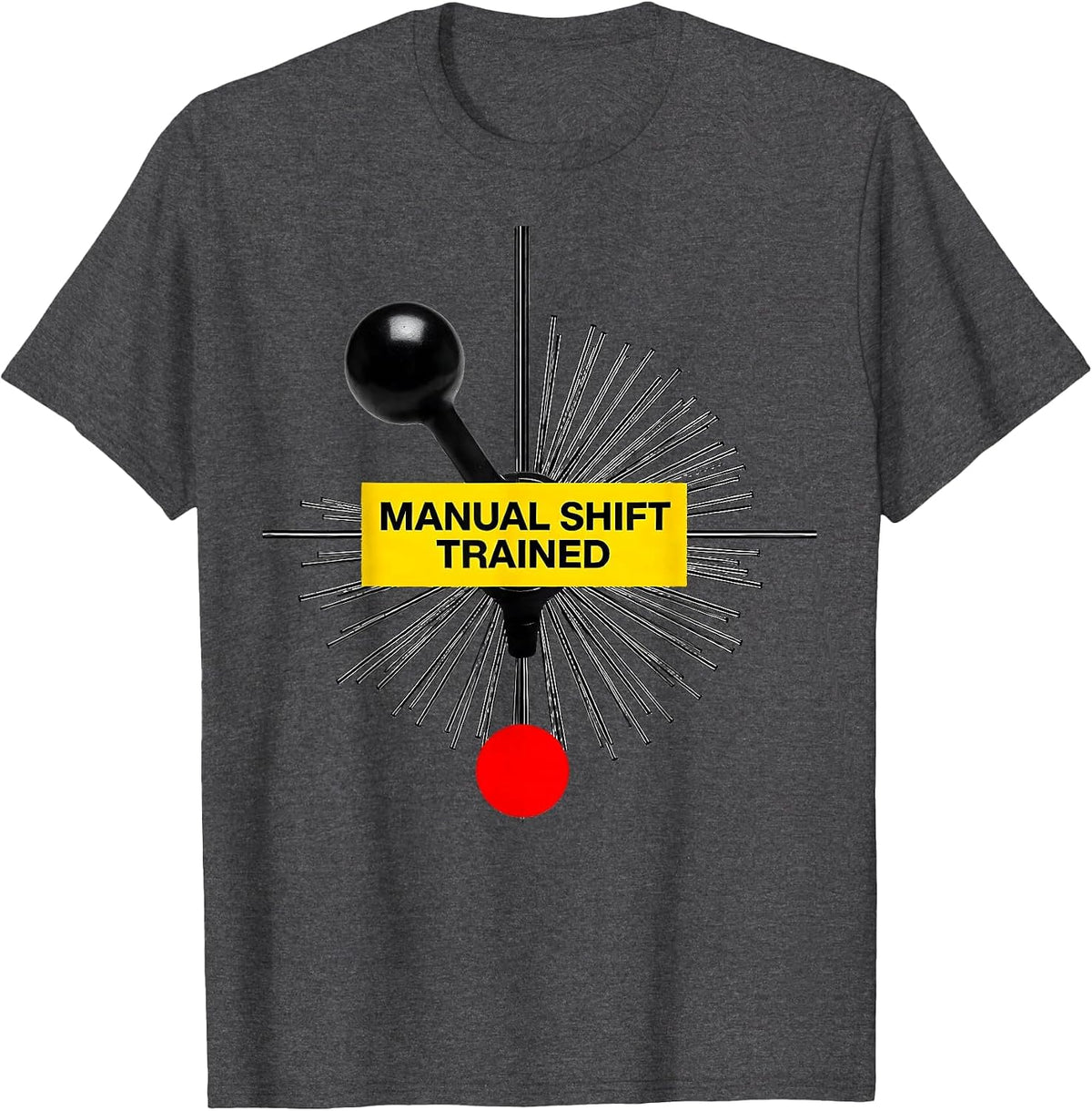 Manual Shift Trained Bauhaus Modernist Car Guy Stick Shift T-Shirt - Dark Heather Grey
