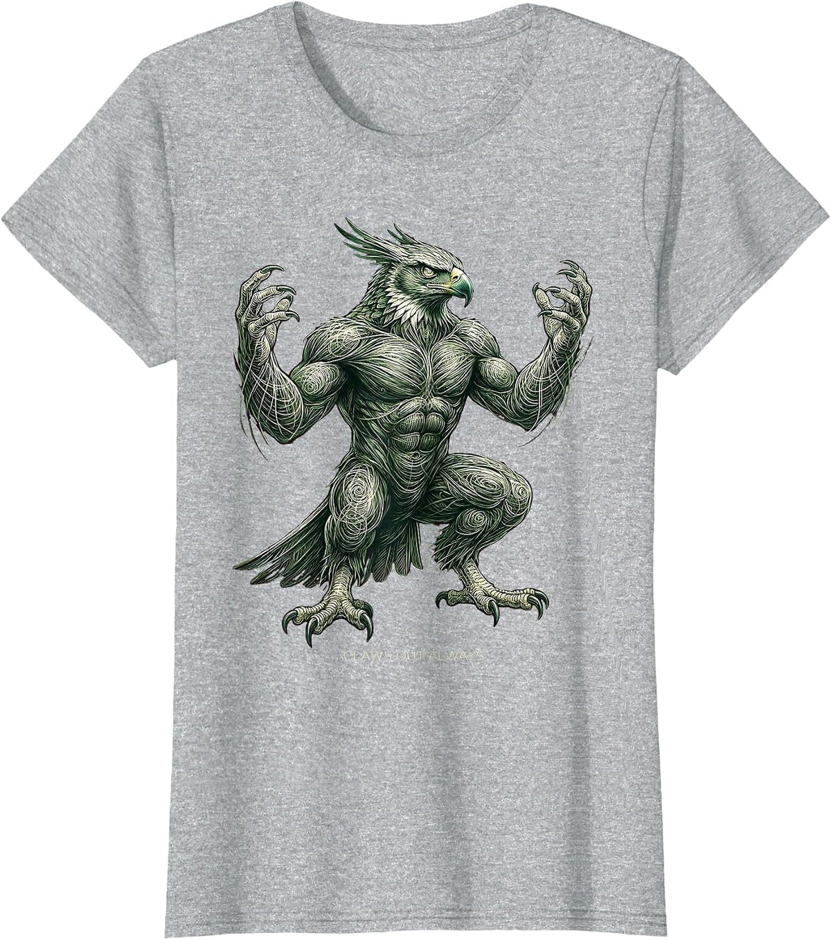 Women's Claws Out Always Fierce Dinosaur Design T-Shirt - Heather Grey