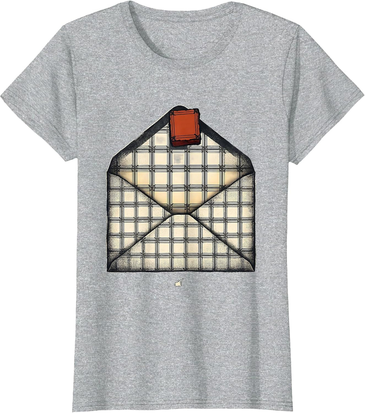 Women's Periodic Table Envelope Wood Type Letterpress Science Humor T-Shirt - Heather Grey