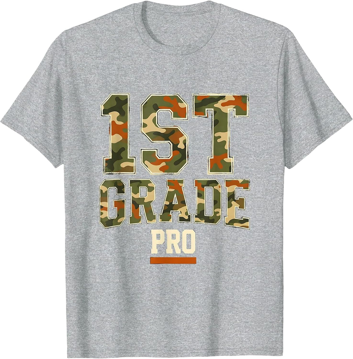 Men's 1st Grade Pro Camo First Grade Boy Back To School T-Shirt - Heather Grey