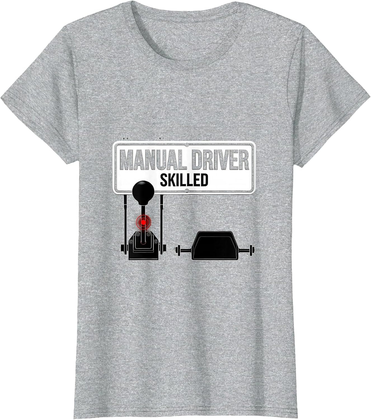 Manual Driver Skilled Swiss International Car Guy Stick T-Shirt - Heather Grey