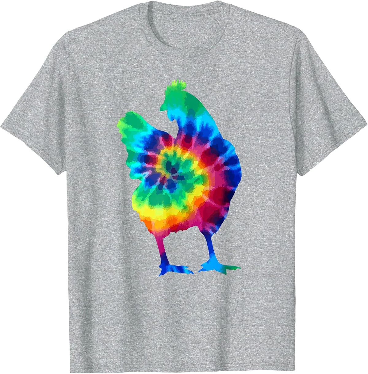 Chicken Tie Dye Vintage Hippie Chickens T-Shirt - Heather Grey