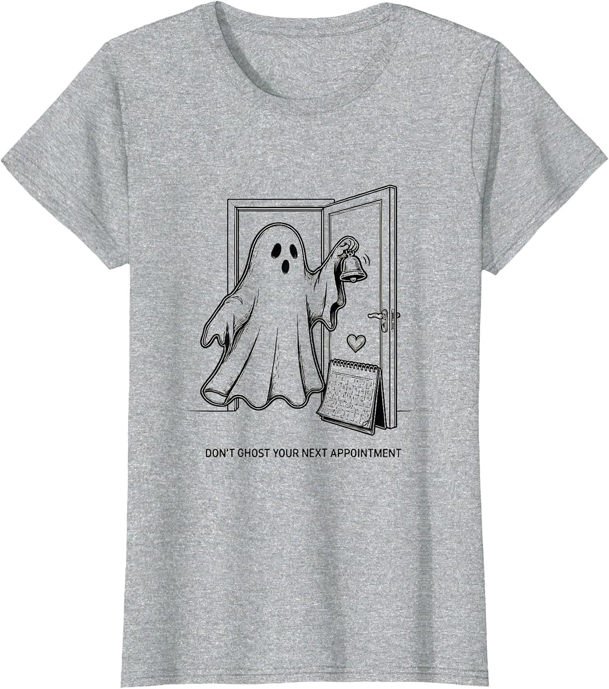 Don't Ghost Your Next Appointment Mental Health Halloween T-Shirt - Heather Grey