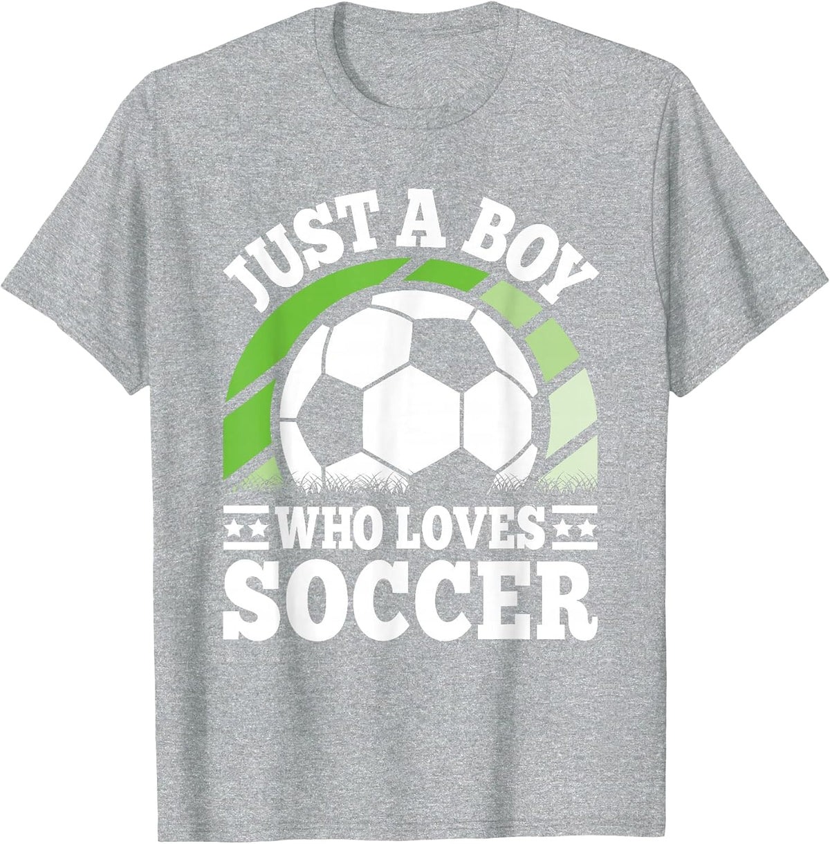 Just A Boy Who Loves Soccer Funny Soccer Player Boys Kids T-Shirt - Heather Grey