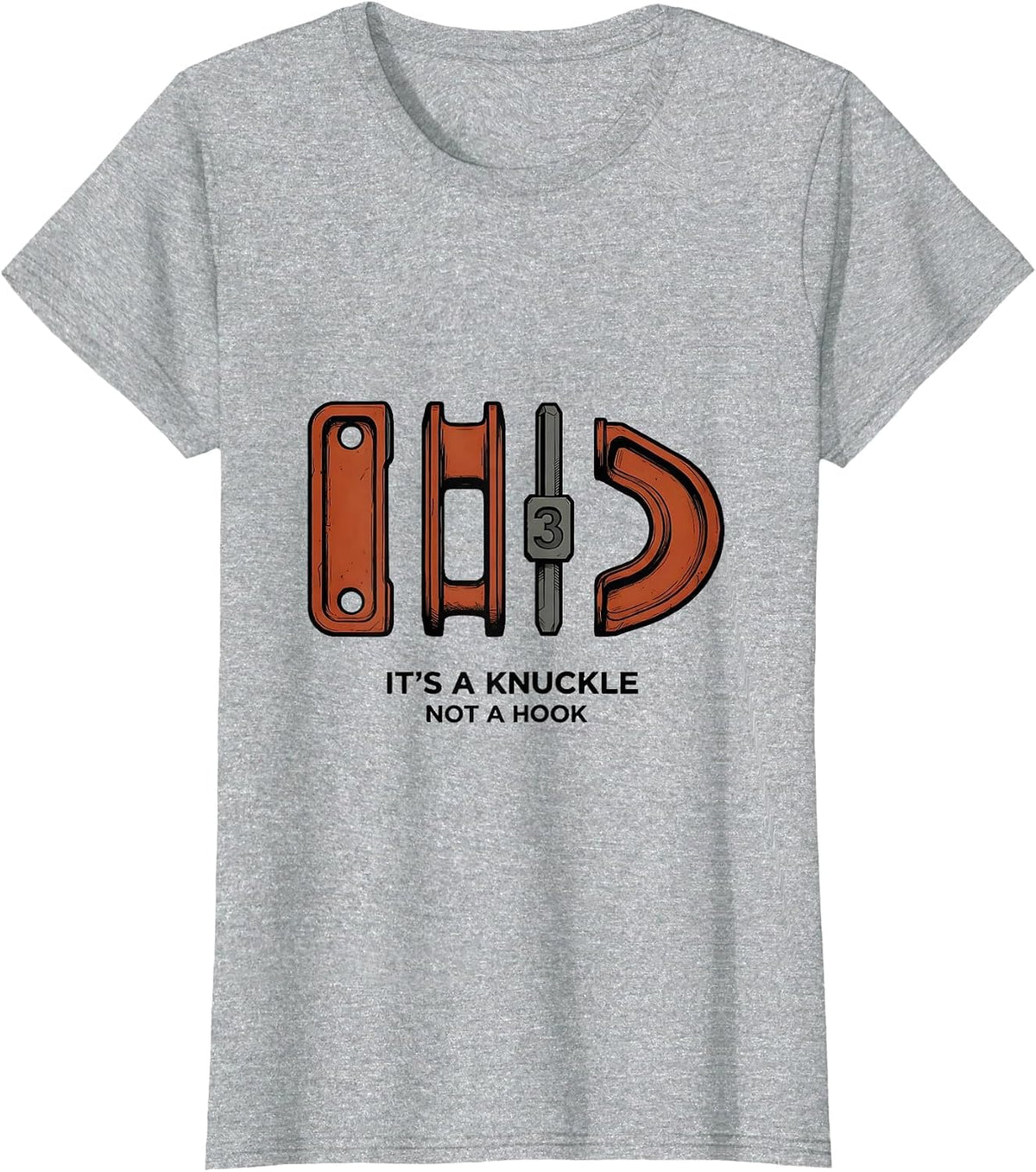 It's A Knuckle Not A Hook Funny Train Enthusiast Model T-Shirt - Heather Grey